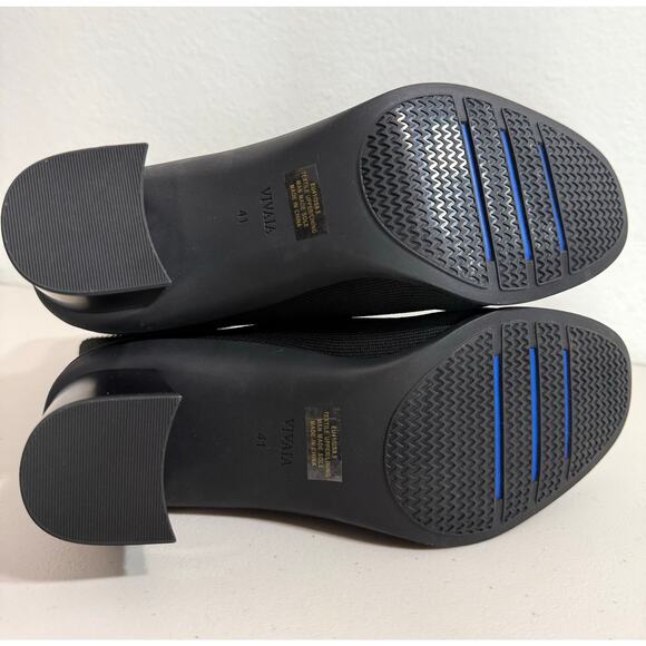 NEW Vivaia Amanda Almond-Toe Running Heel Boots Black Sz US 9.5 Water Repellent - Picture 7 of 11